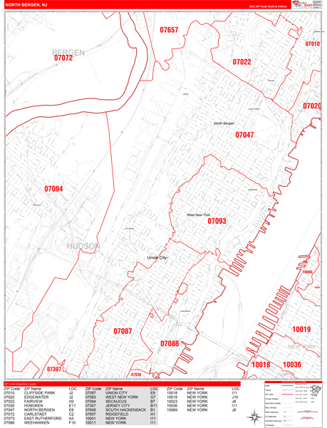 North Bergen Wall Map